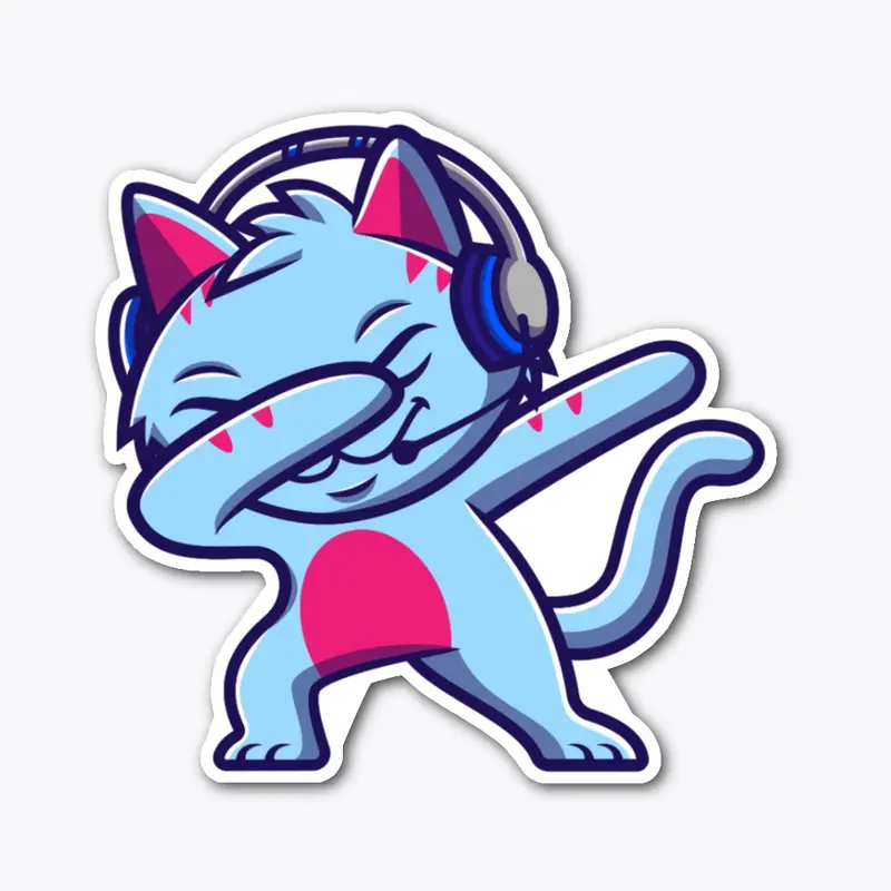 Cat Dab Sticker by GravyCatMan